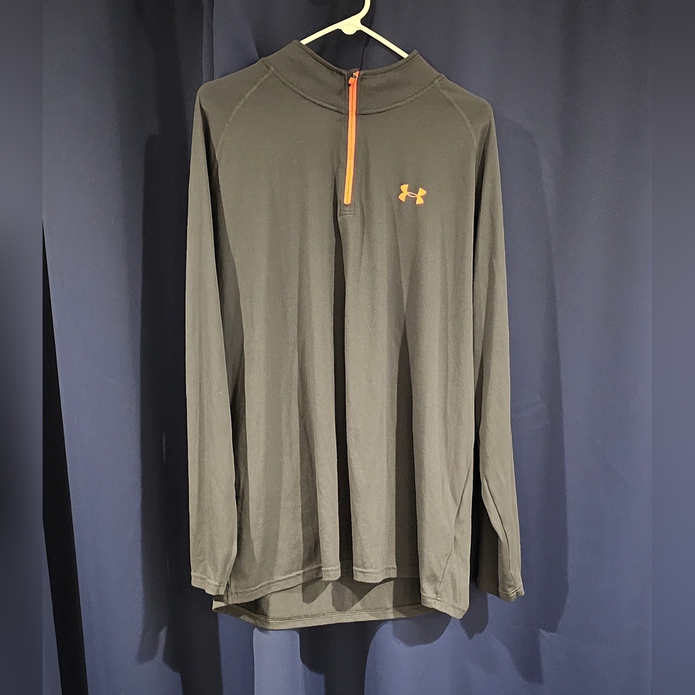 Under Armour 1/4 Zip Top Grey/Orange 2XL